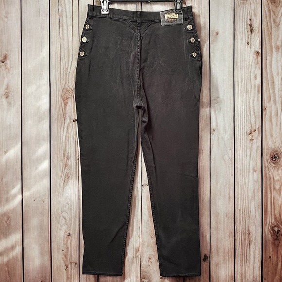 Lawman Western Vintage Black Denim Relaxed Fit Jeans Button Accents 11/12- 30x32 - Picture 1 of 14